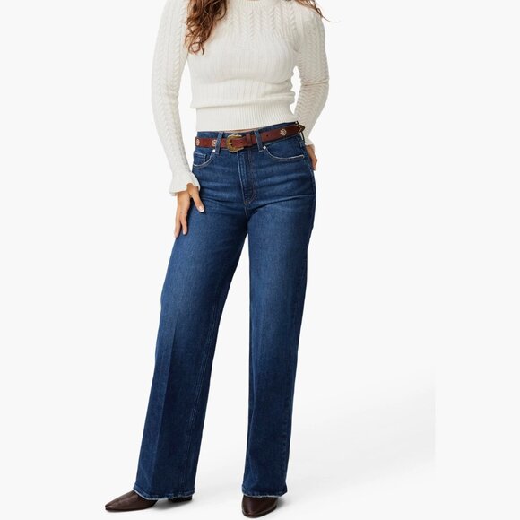 PAIGE Sasha High-Rise Wide Leg Jeans in Glorious BlueSz 25NEW $278